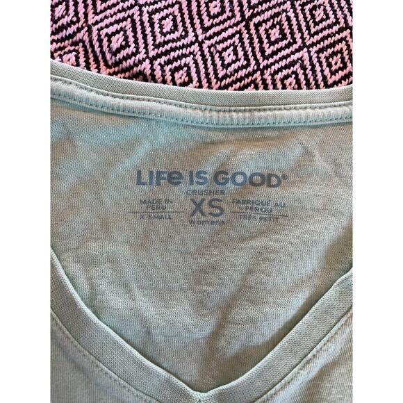 Life is Good Shirt, Women's XS 3/4 Sleeve, Snowmies, Holidays EUC Green - Picture 8 of 8